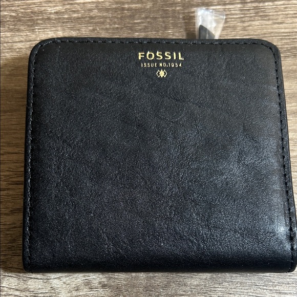 Fossil Black Leather Card & Money Holder - Picture 1 of 10